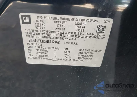 2017 Chevrolet Equinox Lt from USA, damaged, VIN 2GNFLFEK3H6112462